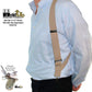 Hold-Ups Tan Trucker Style Hip-clip Series Suspenders in 1 1/2" Width and USA Patented No-slip Silver Clips