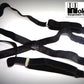 Hold-Ups Black Satin Finish 1 1/2" Wide in X-back suspenders with Patented No-slip Silver Clips