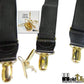 Hold-Ups Black 1 1/2" Satin Finish Suspenders Y-back Patented No-slip Gold Clips