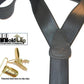 Hold-Ups Black 1 1/2" Satin Finish Suspenders Y-back Patented No-slip Gold Clips