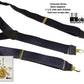 Hold-Ups Black 1 1/2" Satin Finish Suspenders Y-back Patented No-slip Gold Clips