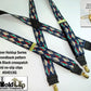 Hold-Ups Diamond Back Pattern Suspenders 1 3/8" in X-back w/ USA Patented No-slip Gold Clips