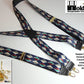 Hold-Ups Diamond Back Pattern Suspenders 1 3/8" in X-back w/ USA Patented No-slip Gold Clips