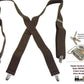 Hold-Ups Classic Dark Brown Suspenders with Silver No-slip Clips and X-back Leat