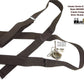 Hold-Ups Classic Dark Brown Suspenders with Silver No-slip Clips and X-back Leat