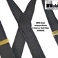 Hold-Ups Black "Onyx" Jacquard 1 1/2" wide in X-back style and USA patented No-slip Gold Clips