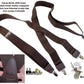 Holdup Suspender Company's Dark Java Brown Casual Series X-back Suspenders with Patented No-slip Nickel plated Clips