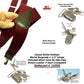 HoldUp Brand Merlot Burgundy 1 1/2" wide suspenders in X-back style with USA Patented No-slip Silver-tone clips
