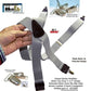 Holdup Brand Light Silver Fox Gray  1 1/2" Wide X-back Suspenders with USA Patented No-slip Silver-tone Clips
