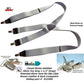Holdup Brand Light Silver Fox Gray  1 1/2" Wide X-back Suspenders with USA Patented No-slip Silver-tone Clips
