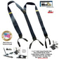 HoldUp Dark Ocean Blue Casual Series Suspenders In Y-back Style And Featuring Black Patented No-slip Clips