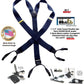 HoldUp Dark Ocean Blue Casual Series Suspenders In Y-back Style And Featuring Black Patented No-slip Clips