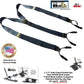 HoldUp Dark Ocean Blue Casual Series Suspenders In Y-back Style And Featuring Black Patented No-slip Clips