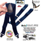 Holdup Brand XL Classic Series Basic Blue X-back Suspenders with Patented black Gripper Clasps