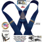 Holdup Brand XL Classic Series Basic Blue X-back Suspenders with Patented black Gripper Clasps