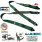 HoldUp Brand Dark Green Xback Classic Series Holdup Gripper Clasps Suspenders