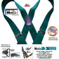 HoldUp Brand Dark Green Xback Classic Series Holdup Gripper Clasps Suspenders