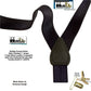 Holdup Brand Black Formal Series 1" Satin Finished Suspenders in Y-back with Gold No-slip Clips