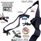 Hold-Ups 2" Wide Black XL Undergarment Hidden Suspenders with Patented Black No-slip Clips