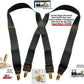 Hold-Ups Slate Gray 1 1/2" wide Suspenders in X-back with USA Patented No-slip Gold Clips