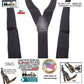 Holdup Black Pack All black XL Double-Up Y-back Suspenders with Patented Gripper Clasps