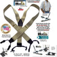 Sand Dunes Tan XL 54" Big & Tall Holdup Double-Up Style Suspenders with dual Patented black no-slip clips