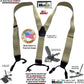 Sand Dunes Tan XL 54" Big & Tall Holdup Double-Up Style Suspenders with dual Patented black no-slip clips
