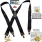 Hold-Ups Black Pack 1 1/2" Suspenders in X-back with USA Patented No-slip Gold Clips
