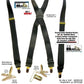 Hold-Ups XL Tuxedo Black Satin Finish 1" Wide, X-back style Suspenders with USA Patented No-slip Gold Clips