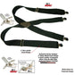 Hold-Ups Black Industrial 2" Wide Non-elastic Suspenders with No-slip Jumbo Silver no-slip clips