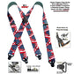 Classic Series American Flag Suspender with USA Patented Black Gripper Clasp