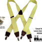 Hold-Ups Yellow 1 1/2" wide Suspenders X-Back Patented No-slip USA patented Silver Clips